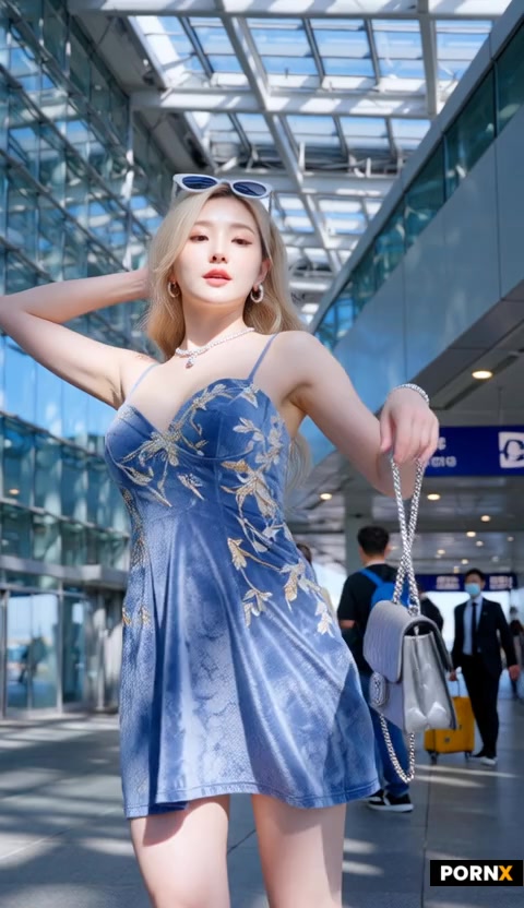 slow lifting the dress flashing naked ass