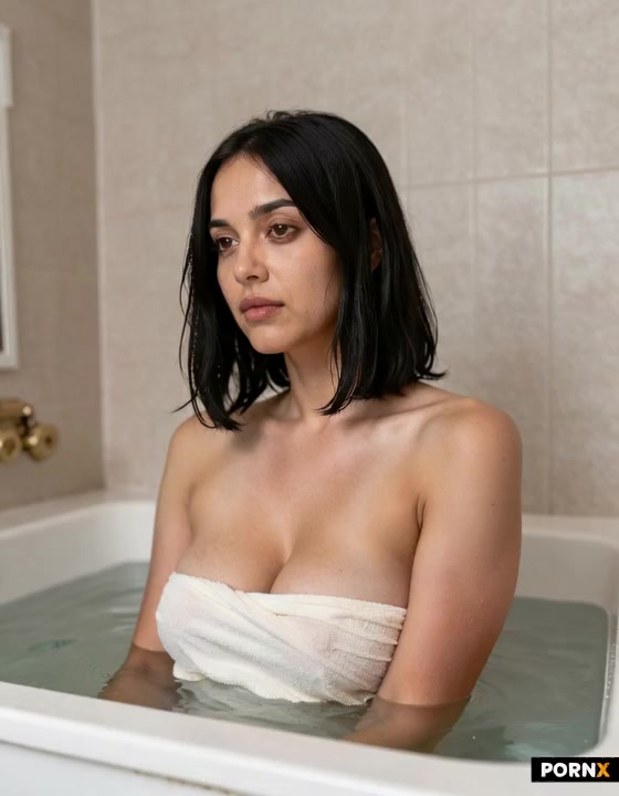 Her towel falls down and one can see her nacked body