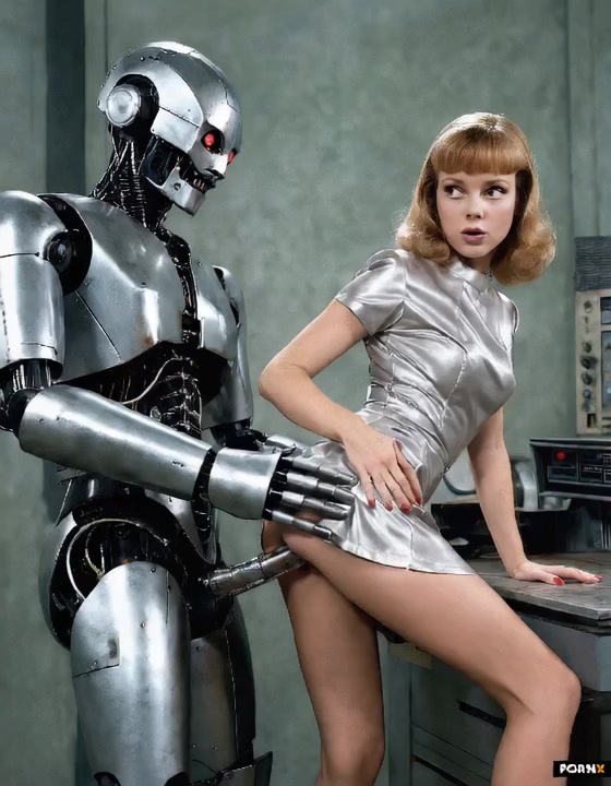 The robots hips piston back and forth as the woman moans