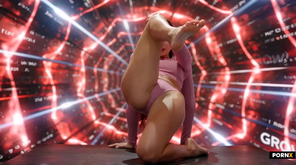 TINY ORIENTAL ASS FOCUS IN A RED MORPHIC VORTEX TUNNEL WITH "GROW!" EMBEDDED COMMAND WORDS FLASHING: