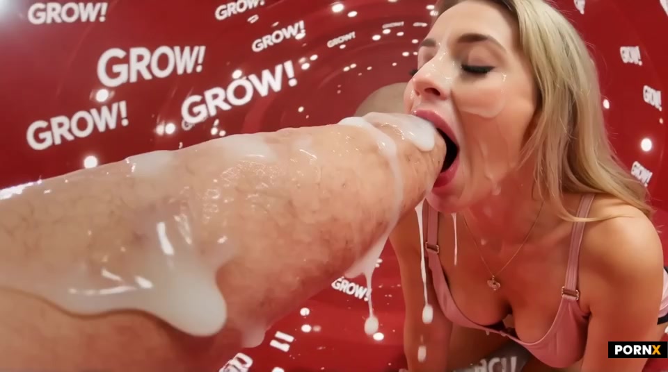 SCENE: IN RED-SCREEN MORPHIC TUNNEL VORTEX WITH GLOWING "GROW!" WORD COMMANDS ZOOMING PAST! UNCANNIL