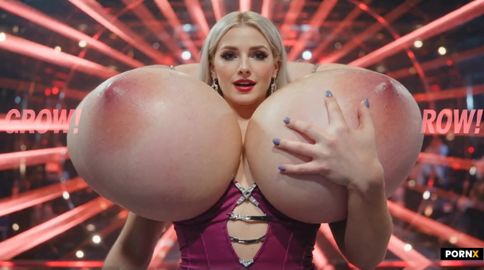 *HER CHEST-PLACED TITS ARE HUGE SWOLLEN HEAVY PONDEROUS BAGS DOMINATING HER BODY AND MORE STRAINING 