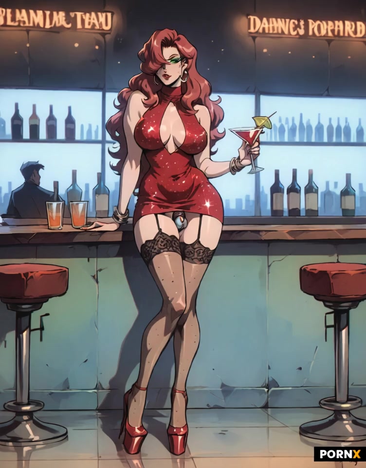 Beautiful transgender dancing in bar